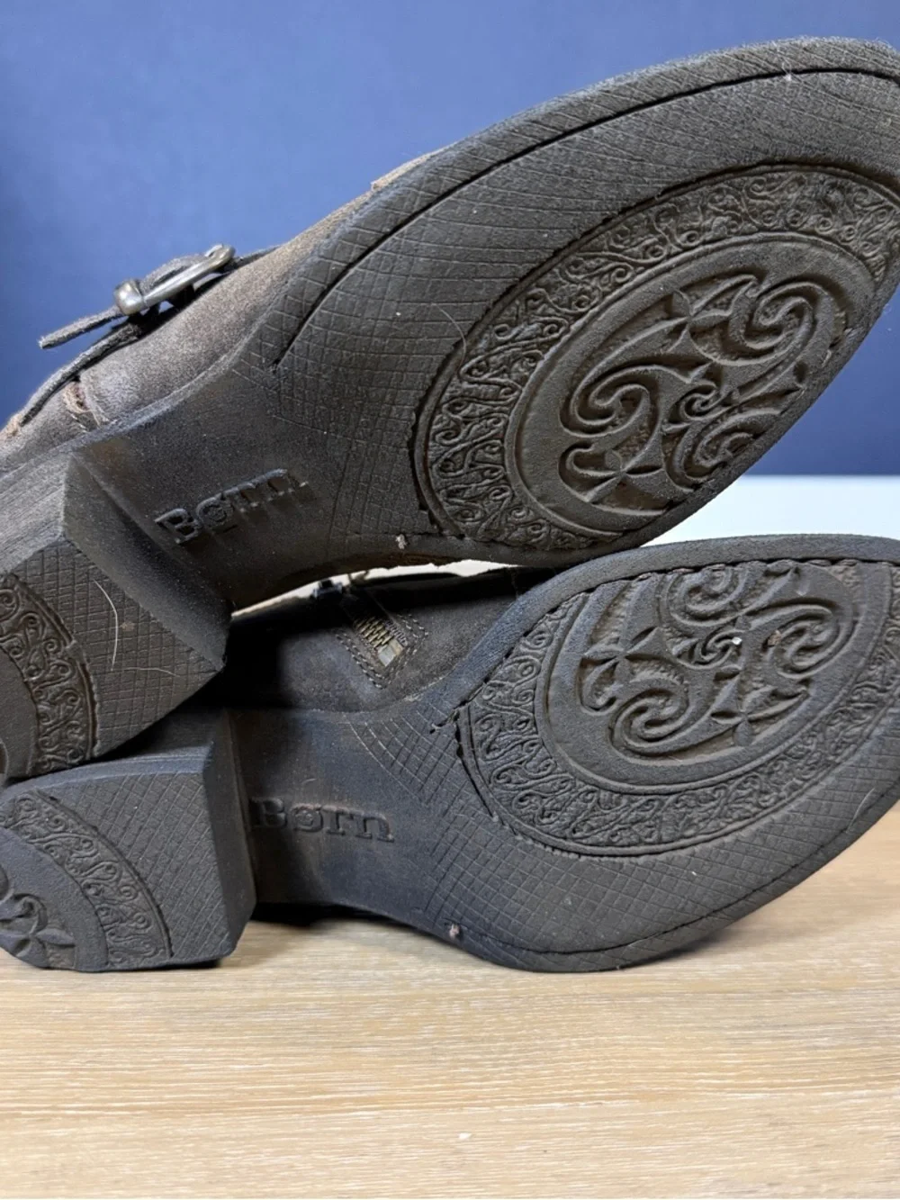 Born Brown Suede Ankle Booties with Buckle